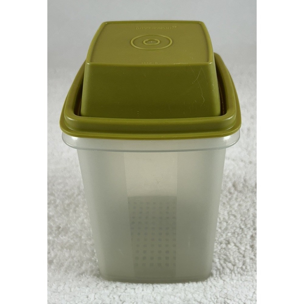 Vintage Tupperware Avocado Green Pickle Keeper 3 Pc Set Pick-a-Deli **EUC**